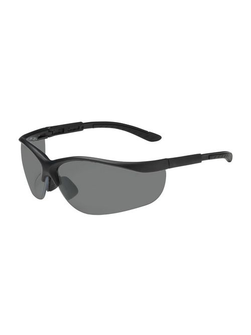 Product image for PIP 250-21-0401 Black Frame Gray Lens Anti-Scratch Coated Narrow Safety Glasses