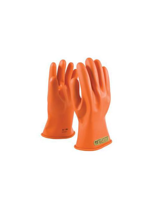 Product image for PIP 147-00-11/9 NOVAX® Rubber Electrical Insulating Gloves, Class 00, 11", Straight Cuff, Orange - Size 9