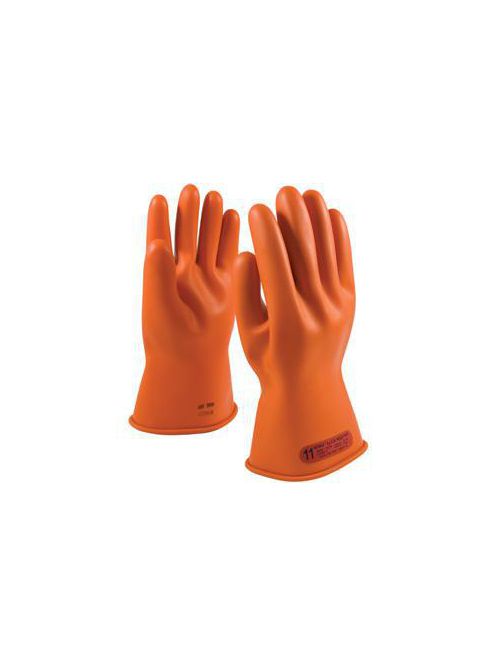 Product image for PIP 147-0-11/9 NOVAX® Rubber Electrical Insulating Gloves, Class 0, 11", Straight Cuff, Orange - Size 9