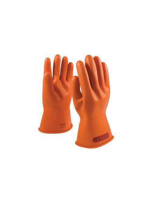 Product image for PIP 147-0-11/10 NOVAX® Rubber Electrical Insulating Gloves, Class 0, 11", Straight Cuff, Orange - Size 10