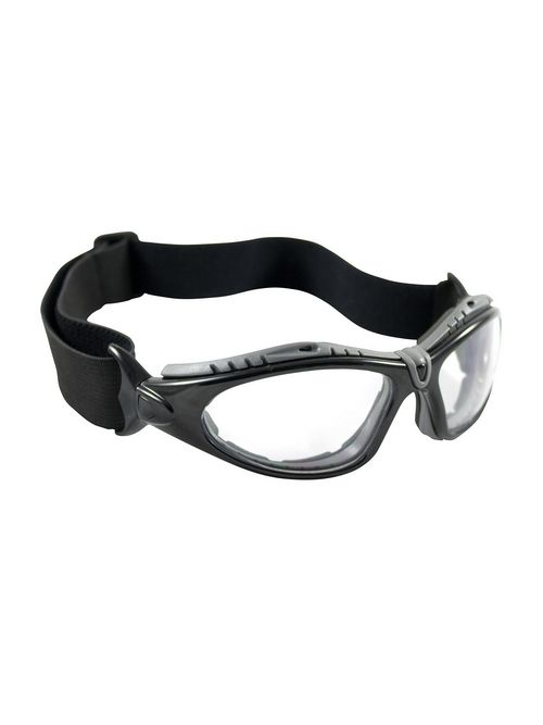 Product image for PIP 250-50-0420 Black Frame Clear Lens Anti-Scratch/Anti-Fog Coated Universal Safety Glasses
