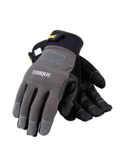 Product image for PIP 120-4500/L Large Black/Gray Silicone Grip Neoprene/Nylon Back Slip-On Cuff Workman Gloves