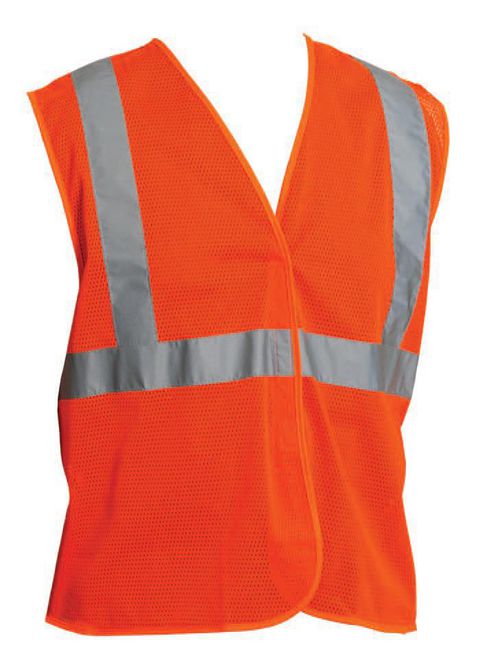 Product image for PIP 302-MVGOR-L Large Orange Mesh Fabric Hook and Loop Closure Everyday Value Safety Vest