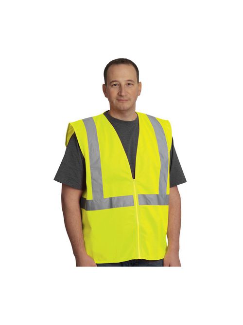 Product image for PIP 302-MVGZLY-XL Extra Large Lime Yellow Mesh Fabric Zipper Closure Everyday Value Safety Vest