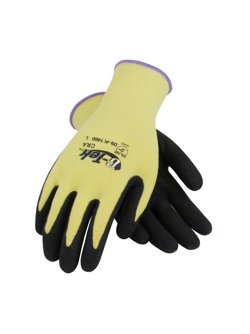 Product image for PIP 09-K1660/L Large Black Nitrile Micro Surface Coated Knit Protective Gloves