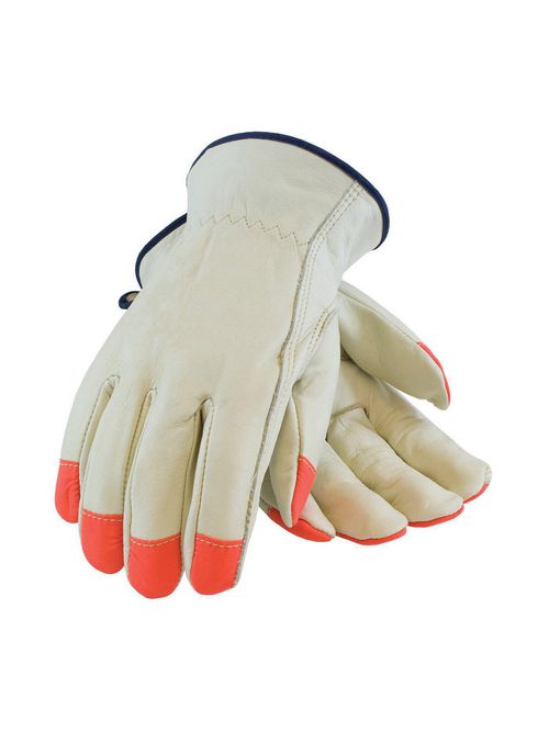 Product image for PIP 68-163HV/S Small Top Grain Cowhide Leather Driver Straight Thumb Slip-On Cuff Protective Gloves