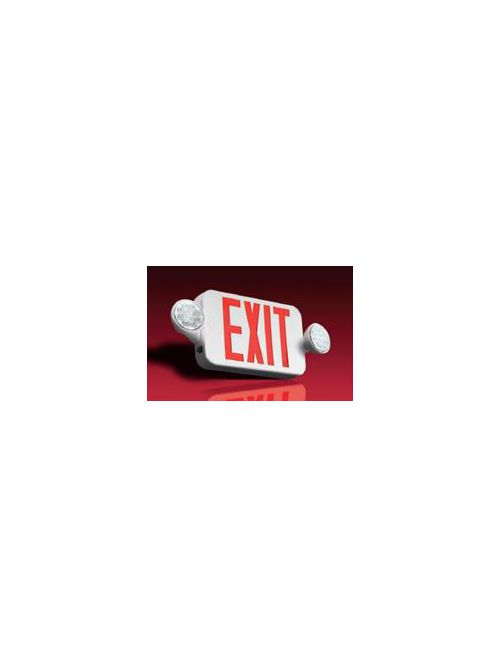 Product image for Thomas & Betts UQLXN500G-2LEDR 2-Lamp Green Thermoplastic Emergency LED Exit Sign