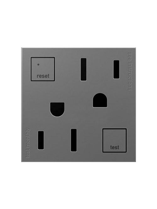 Product image for Pass & Seymour AGFTR152-M4 15A 125V GFCI Tamper-Resistant 2-Module Receptacle - Magnesium