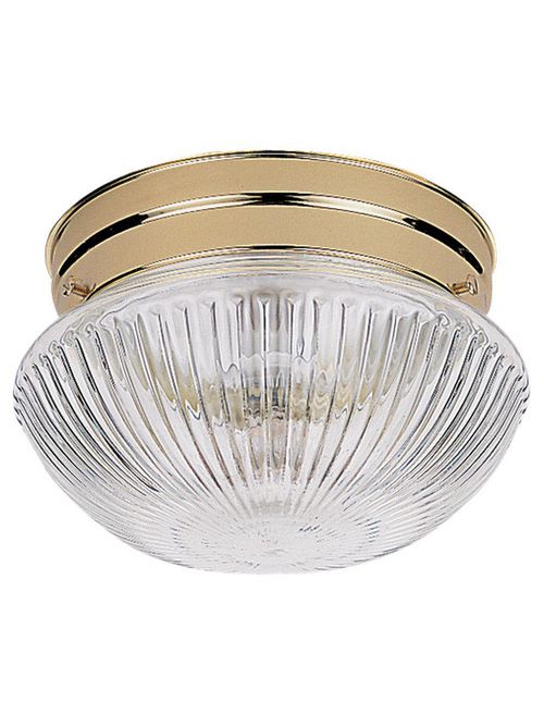 Product image for Sea Gull Lighting 5338-02 2-Lamp 60 W 120 Volt Polished Brass Medium A19 Ceiling Flush Mount Light Fixture