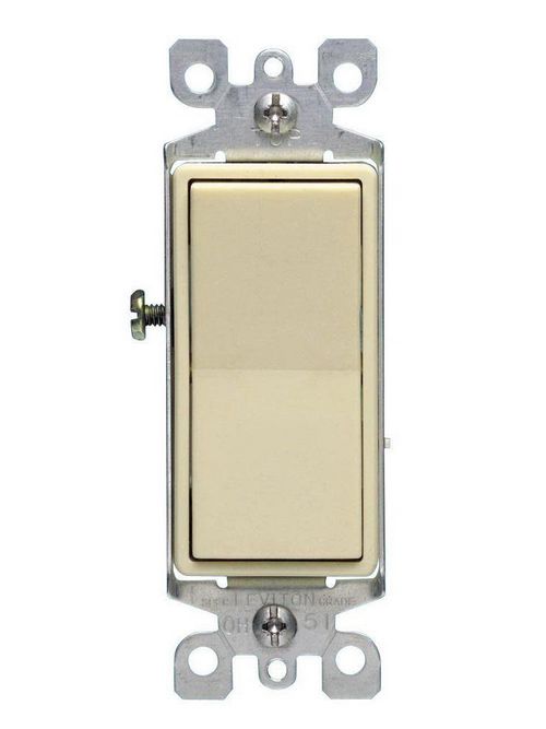 Product image for Leviton 5604-2A 15 Amp 120/277 Volt Decora Rocker 4-Way Residential Grade Grounding Almond AC Quiet Switch