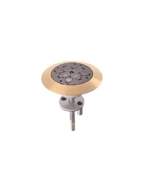 Product image for Hubbell Wiring Devices PT4X4BRS3 4 x 4 Inch Flush Black/Brass 1-Piece Concrete Floor Fire Rated Poke-Through Device