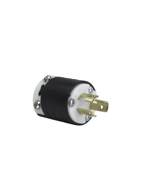 Product image for Pass & Seymour PSL615-P 15 Amp 250 VAC 2-Pole 3-Wire NEMA L6-15P Black and White Nylon Straight Locking Plug