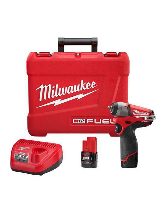 Product image for Milwaukee 2452-22 M12™ FUEL™ 1/4" Impact Wrench Kit
