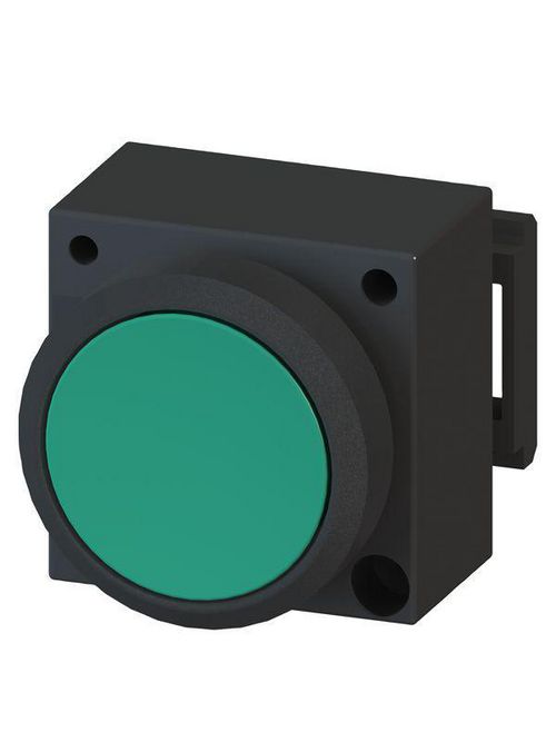 Product image for Siemens 3SB3001-0DA41 22 mm IP66 Green Plastic 2-Position Illuminated Push Button Operator