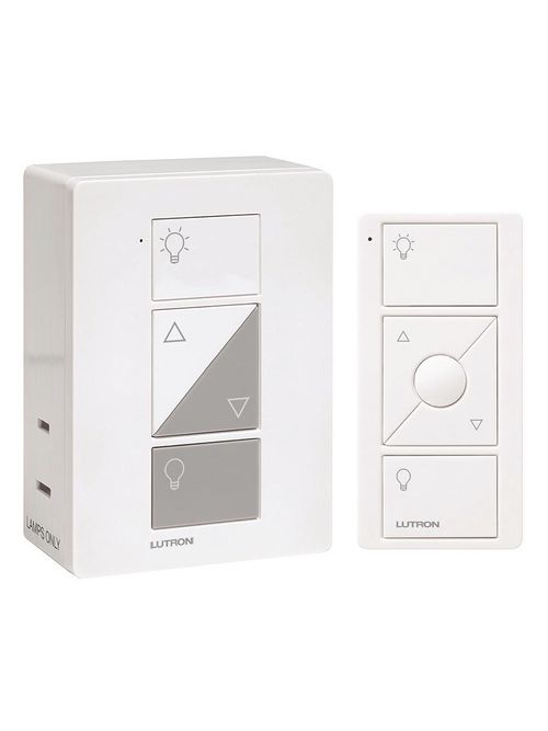 Lutron Electronics P-PKG1P-WH 300/100 W White Wireless Plug-In Lamp Dimmer with Remote Control Kit Lutron Electronics P-PKG1P-WH 300/100 W White Wireless Plug-In Lamp Dimmer with Remote Control Kit
