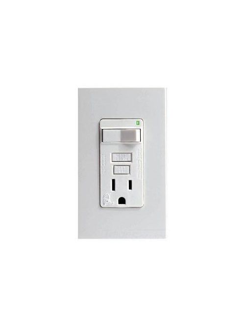 Product image for Leviton 7299-NW 125 Volt 15 Amp 2-Pole 3-Wire NEMA 5-15R 1 Hp White Polycarbonate Combination GFCI Single Receptacle/Outlet