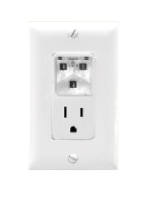 Product image for INT-MAT EL200 IVORY IN-WALL POWER FAILURE LITE W/RECPT