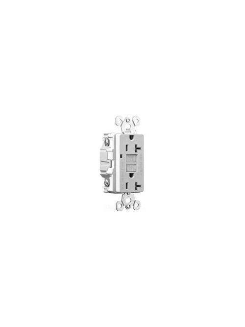 Product image for Pass & Seymour 2094-W 20 Amp 125 VAC 2-Pole 3-Wire NEMA 5-20R White Thermoplastic Duplex GFCI Receptacle