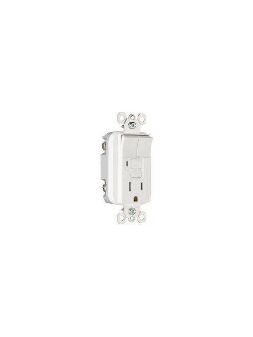 Product image for Pass & Seymour 1594-2SWTLACC5 15 Amp 120 Volt Light Almond Combination Switch and GFCI Receptacle
