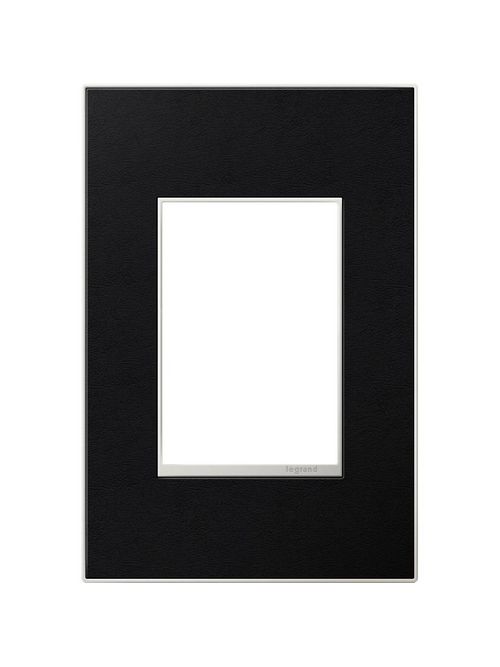 Product image for Pass & Seymour AWM1G2-LE4 1-Gang 2-Module Wall Plate - Black Leather