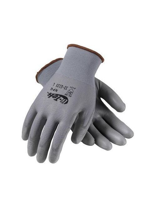 Product image for PIP 33-G125/L Large Gray Polyurethane Palm and Fingertip Coated Knit Protective Gloves