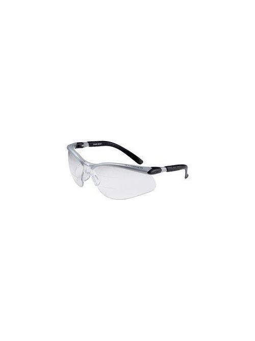 Product image for 3M 11457-00000-20 BX Dual Reader Clear Anti-Fog Lens Silver/Black Frame 15 Protective Eyewear