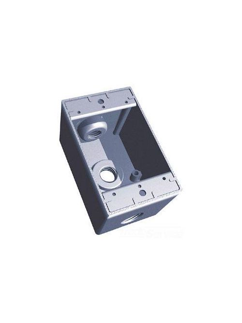 Red Dot S103E Silver Aluminum 3-Hole 1-Gang 1/2 Inch Deep Weatherproof Box Red Dot S103E Silver Aluminum 3-Hole 1-Gang 1/2 Inch Deep Weatherproof Box