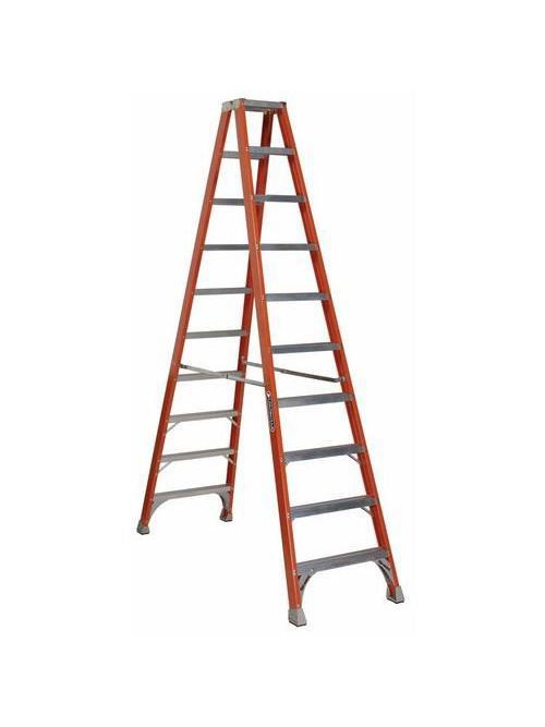 Product image for Louisville Ladder FM1510 10 Foot 300 lb Duty Rating Fiberglass Twin Front Ladder