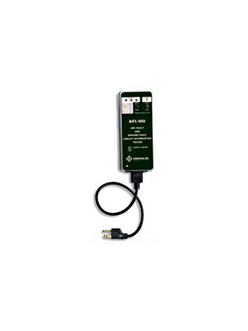 Product image for Greenlee AFI-100 20 Amp 120VAC Arc Fault/Ground Fault Circuit Interrupter Tester