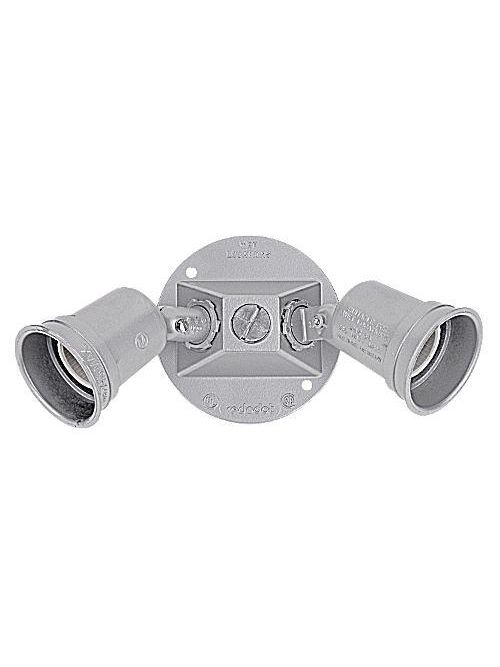 Product image for Red Dot WHY2 150 W Silver Die-Cast Zinc 2-Lamp Weatherproof Lampholder Assembly