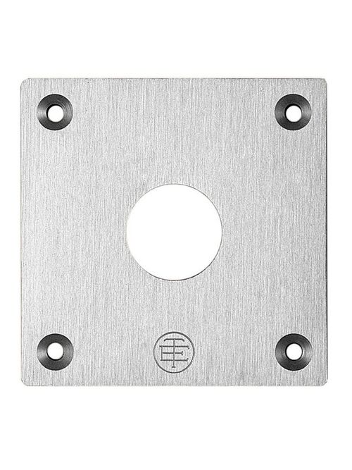Product image for Square D XAPE301 2.83 x 2.83 Inch NEMA 4/13 1-Hole Anodized Aluminum Push Button Drilled Flush Plate