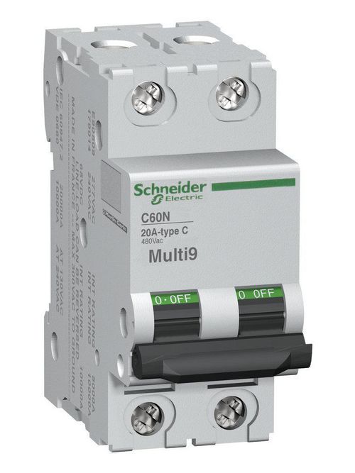 Product image for Square D MG24516 2-Pole 1 Amp 480 Star/277 Volt Thermal Magnetic Supplementary Protector