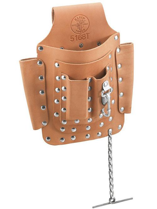 Product image for Klein 5168T 9 x 11" Leather 6-Pocket Tool Pouch