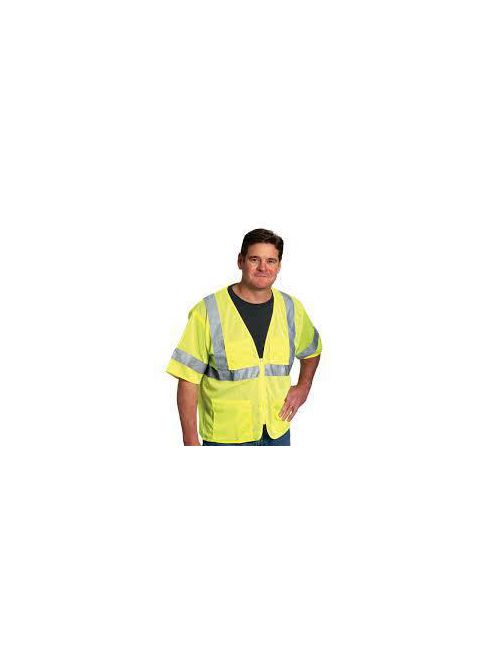 Product image for PIP 303-MVGZ4P-LY/XL Lime Yellow XL Polyester Mesh High-Visibility and Reflective Vest