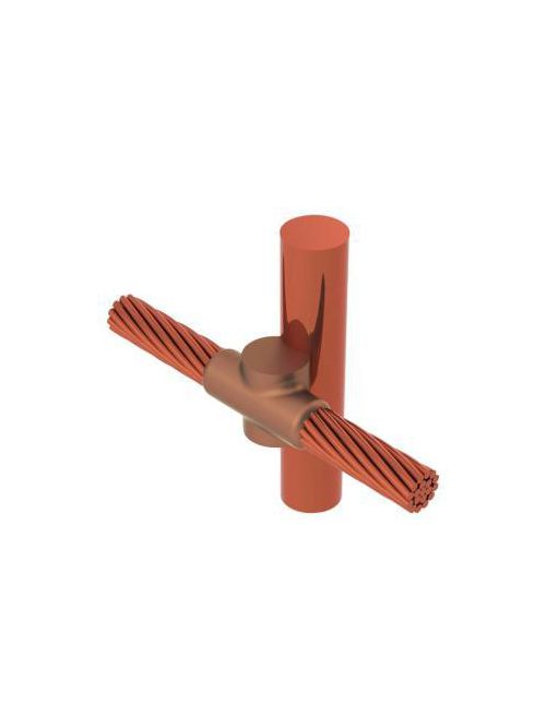 Product image for Erico GYR162QW Cable to Ground Rod or Other Rounds, GY, Copper-bonded, 0.625" dia, 4/0 Concentric, Wear Plates