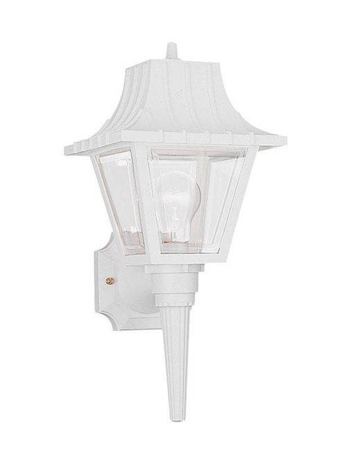 Product image for Polycarbonate Outdoor 1 Light Wall Lantern - White