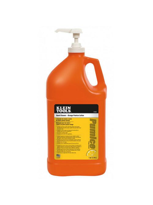 Product image for Klein Tools 51434 1 Gallon Bottle Orange Hand Cleaner with Dispenser Pump