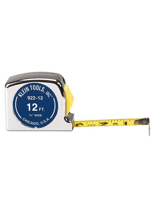 Product image for Klein 922-30 30ft Polished Chrome Case Power Return Steel Rule, 1" Tape