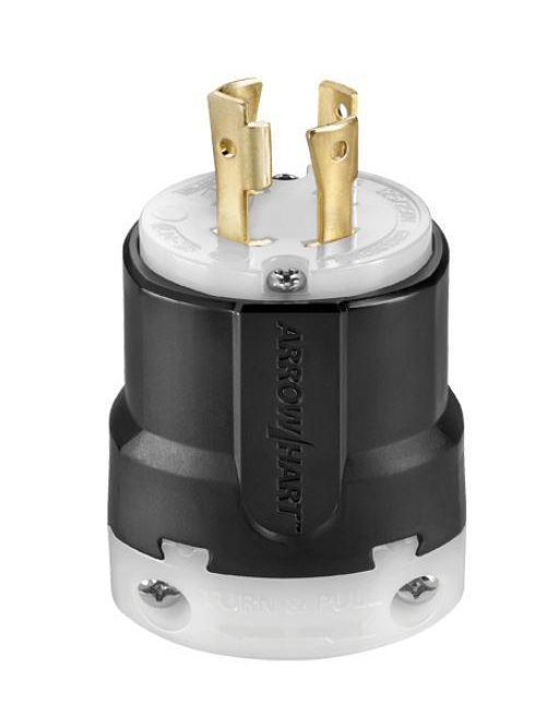 Product image for Arrow Hart Wiring AHL1430P 30 Amp 125/250 VAC 3-Pole 4-Wire NEMA L14-30 Black/White Locking Plug
