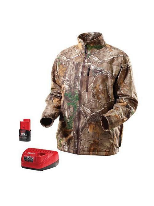 Product image for Milwaukee 2393-L M12 Cordless Realtree Xtra Camo Heated Jacket Kit