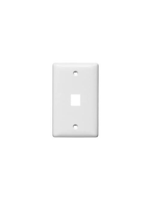 Product image for Ortronics OR-KSFPR1-13 1-Port 1-Gang Data 1-Keystone Opening Electrical Ivory Thermoplastic Data Communication Face Plate