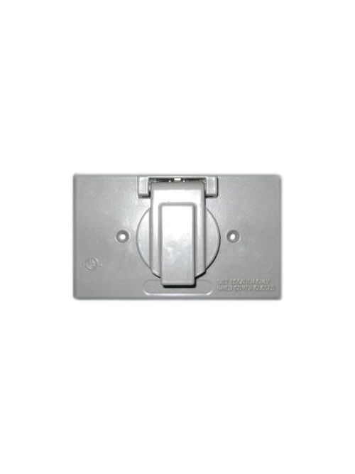 Product image for Teddico FC-71HV 1-Gang Gray Die-Cast Metal Horizontal Weatherproof Device Box Cover