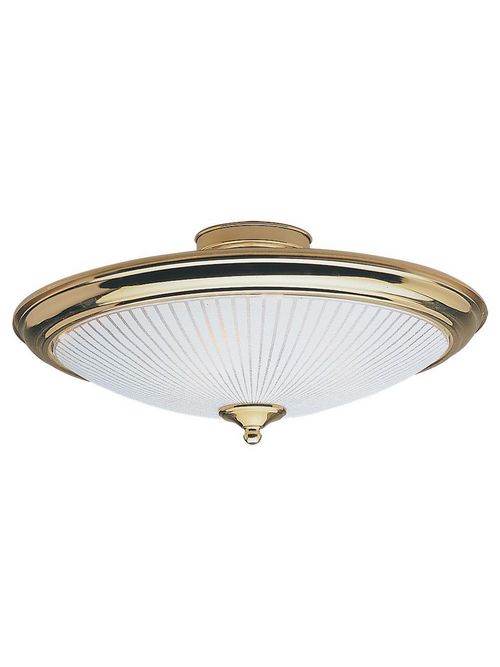 Product image for Sea Gull Lighting 7457-02 3-Lamp 8/13.5/100 W 120 Volt Polished Brass Medium A19 Ceiling Semi Flush Mount Light Fixture