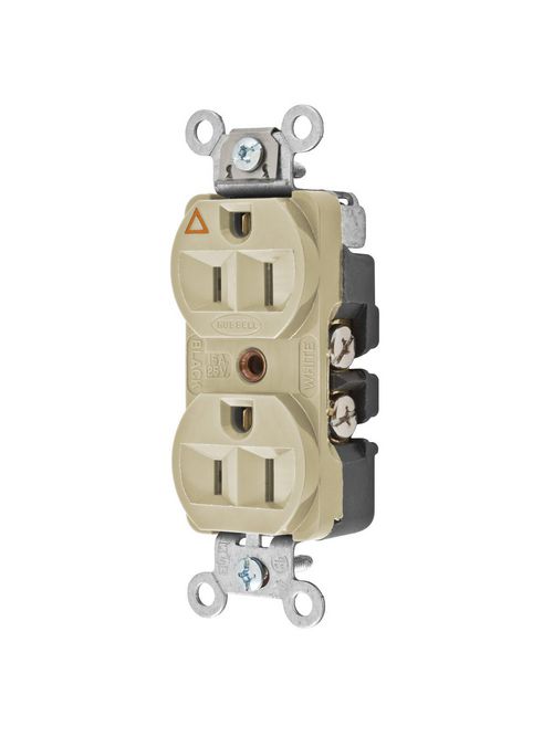 Hubbell Wiring Devices CR5252IGI 15 Amp 125 Volt 2-Pole 3-Wire NEMA 5-15R Ivory Isolated Ground Duplex Receptacle Hubbell Wiring Devices CR5252IGI 15 Amp 125 Volt 2-Pole 3-Wire NEMA 5-15R Ivory Isolated Ground Duplex Receptacle