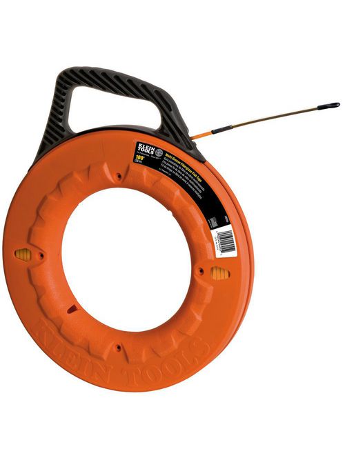 Klein 56055 3/16 Inch x 100 Foot Non-Conductive Multi-Groove Fiberglass Fish Tape with 7 Inch Spiral Leader Klein 56055 3/16 Inch x 100 Foot Non-Conductive Multi-Groove Fiberglass Fish Tape with 7 Inch Spiral Leader