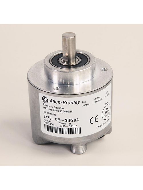 Allen Bradley 842E-CM-SIP2BA 10 to 30 Volt 200 mA 3 W 10/100 Mb/Sec Binary Code Single Turn Ethernet/IP Absolute Encoder Allen Bradley 842E-CM-SIP2BA 10 to 30 Volt 200 mA 3 W 10/100 Mb/Sec Binary Code Single Turn Ethernet/IP Absolute Encoder