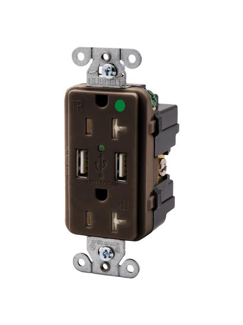 Product image for HWDK USB8300 RECEP, DUP, HG, 20A 12