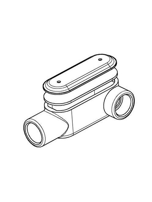 Product image for Thomas & Betts LL75MCG L 1/2 Inch Zinc Plated Aluminum Gray Type LL Rigid/IMC Conduit Body Cover and Gasket
