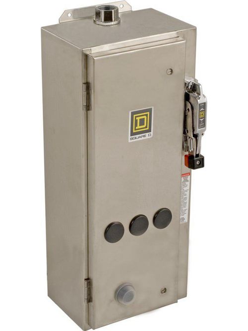 Product image for Square D 8538SCW13V08 208 VAC 7.5 Hp 3-Pole NEMA 4/4X Full Voltage Non-Reversing Combination Starter