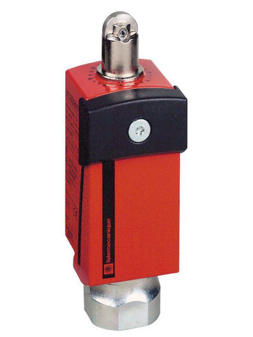 Product image for TES XCSD3702N12 Safety limit switch, TES Safety switches XCS, metal, roller plunger, 2NC+1 NO, 1 entry tapped 1/2" NPT